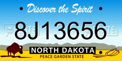 8J13656 North Dakota License Plate