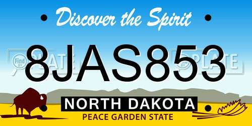 8JAS853 North Dakota License Plate