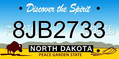 8JB2733 North Dakota License Plate