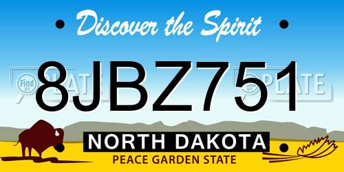 8JBZ751 North Dakota License Plate