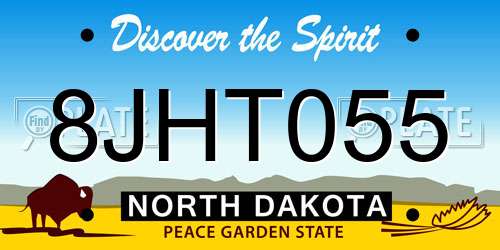 8JHT055 North Dakota License Plate
