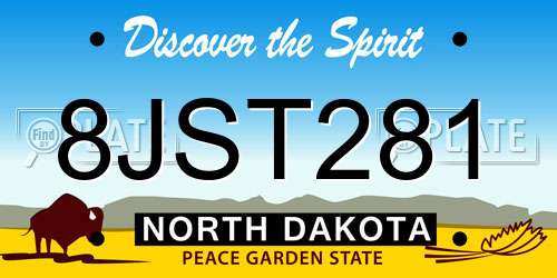 8JST281 North Dakota License Plate