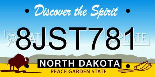 8JST781 North Dakota License Plate