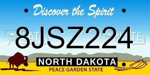 8JSZ224 North Dakota License Plate