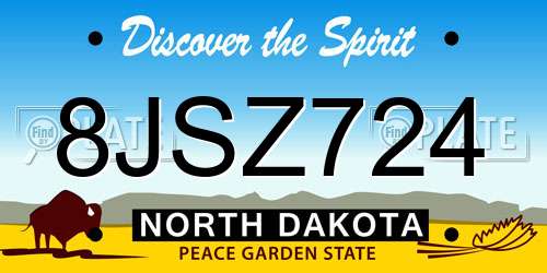 8JSZ724 North Dakota License Plate