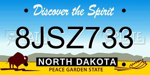 8JSZ733 North Dakota License Plate