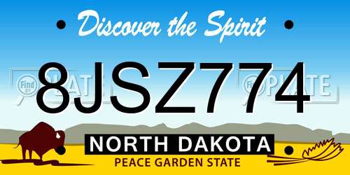 8JSZ774 North Dakota License Plate