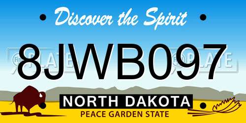 8JWB097 North Dakota License Plate