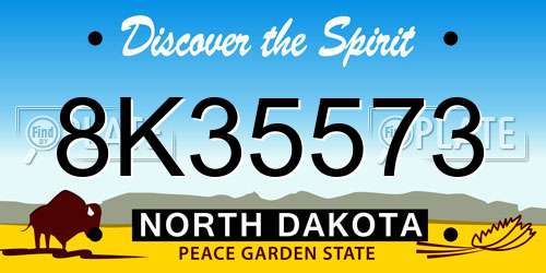 8K35573 North Dakota License Plate