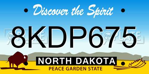 8KDP675 North Dakota License Plate