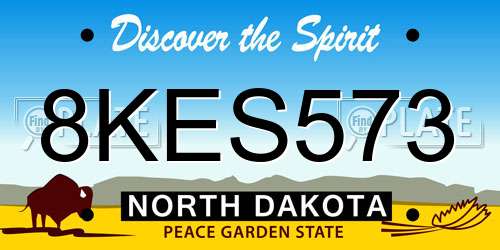 8KES573 North Dakota License Plate