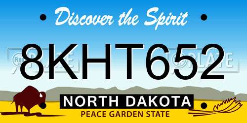 8KHT652 North Dakota License Plate