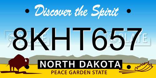 8KHT657 North Dakota License Plate