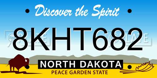 8KHT682 North Dakota License Plate