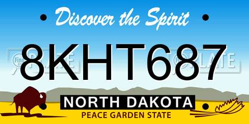 8KHT687 North Dakota License Plate