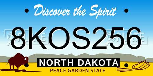 8KOS256 North Dakota License Plate