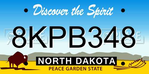 8KPB348 North Dakota License Plate