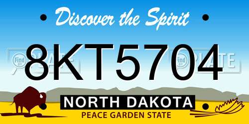 8KT5704 North Dakota License Plate
