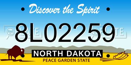 8L02259 North Dakota License Plate