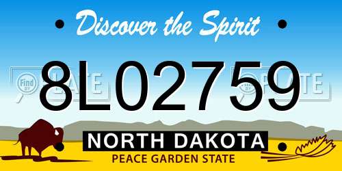 8L02759 North Dakota License Plate