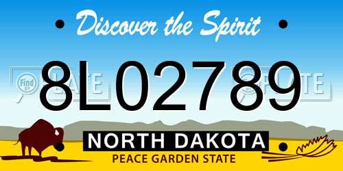 8L02789 North Dakota License Plate
