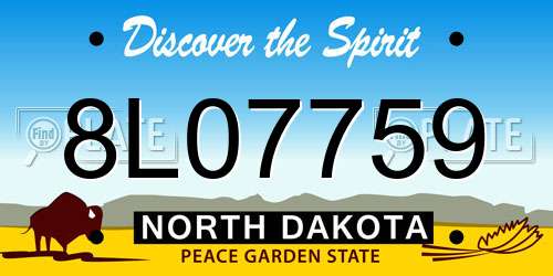 8L07759 North Dakota License Plate