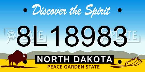 8L18983 North Dakota License Plate