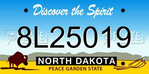 8L25019 North Dakota License Plate