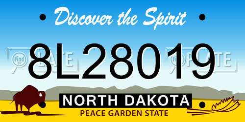 8L28019 North Dakota License Plate