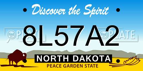 8L57A2 North Dakota License Plate