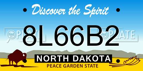 8L66B2 North Dakota License Plate