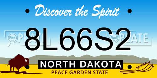 8L66S2 North Dakota License Plate