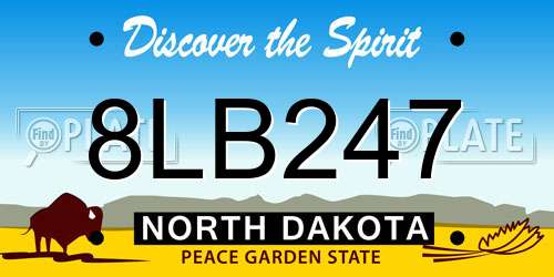 8LB247 North Dakota License Plate