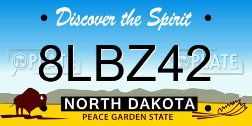8LBZ42 North Dakota License Plate