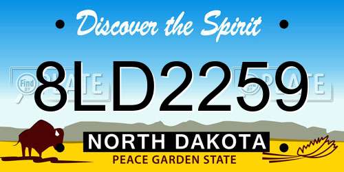 8LD2259 North Dakota License Plate