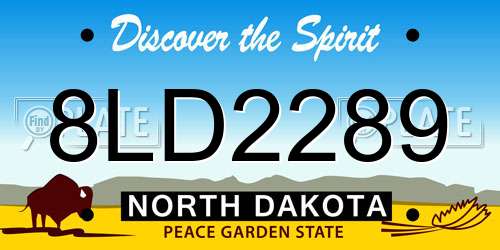 8LD2289 North Dakota License Plate