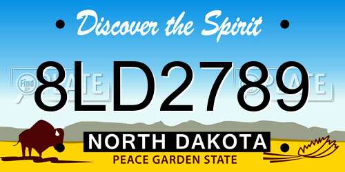 8LD2789 North Dakota License Plate