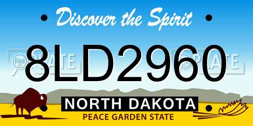 8LD2960 North Dakota License Plate
