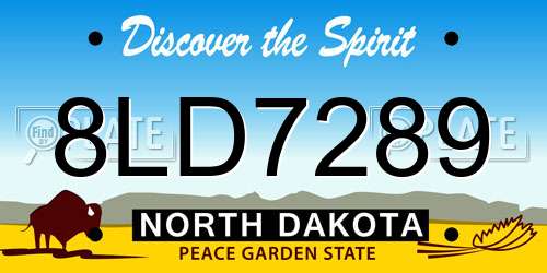 8LD7289 North Dakota License Plate