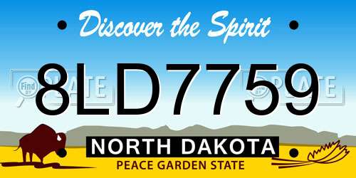 8LD7759 North Dakota License Plate