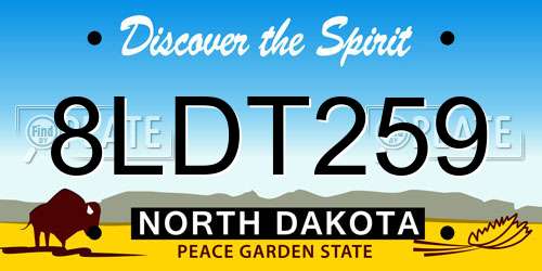 8LDT259 North Dakota License Plate