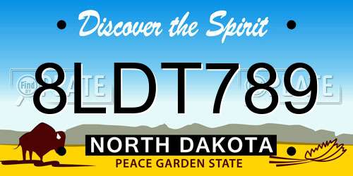 8LDT789 North Dakota License Plate
