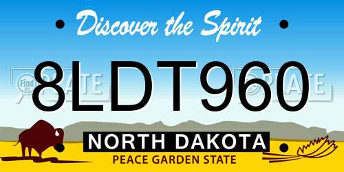 8LDT960 North Dakota License Plate