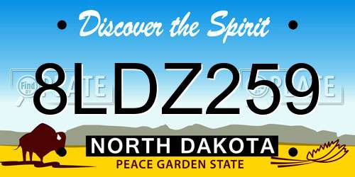 8LDZ259 North Dakota License Plate