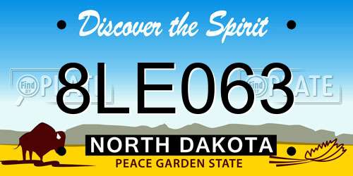 8LE063 North Dakota License Plate