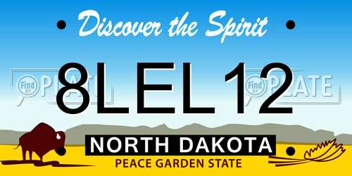 8LEL12 North Dakota License Plate