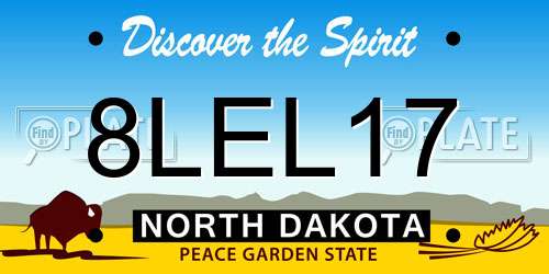 8LEL17 North Dakota License Plate