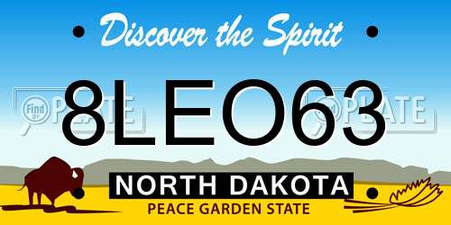 8LEO63 North Dakota License Plate