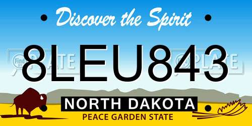 8LEU843 North Dakota License Plate