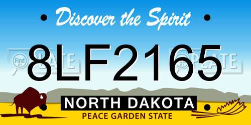 8LF2165 North Dakota License Plate